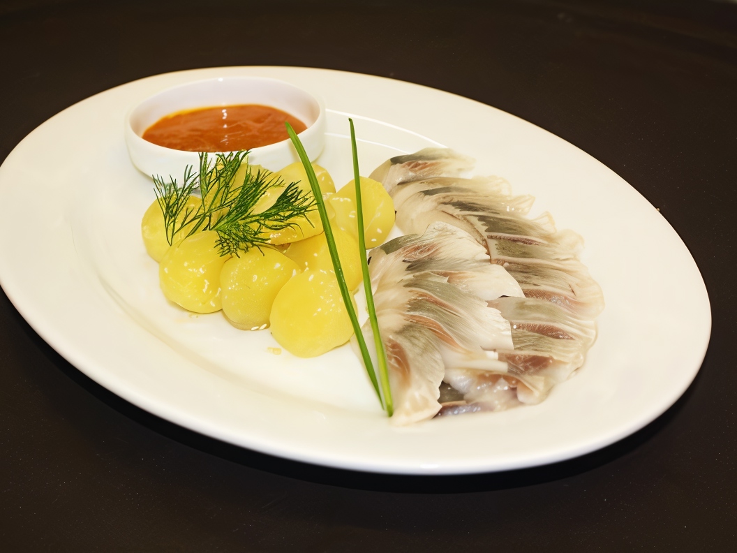 Herring with Potatoes and Sea Buckthorn Jam