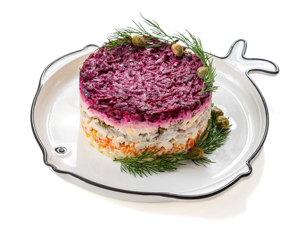 Herring Under a Fur Coat with Capers