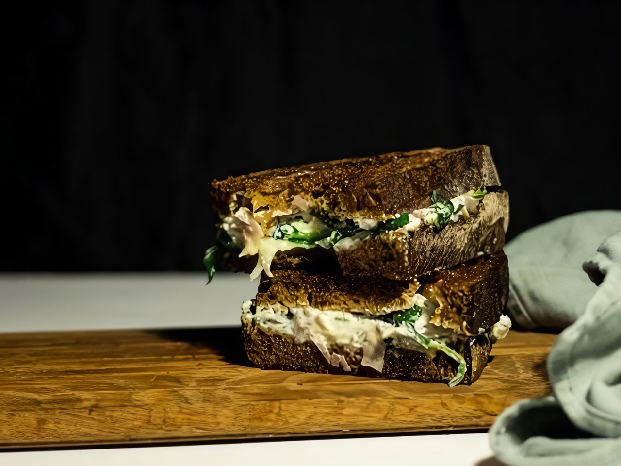 Grilled Sandwich with Spinach and Feta