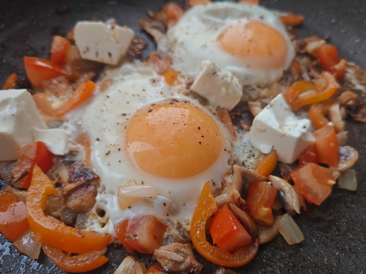 Shakshuka with Mushrooms and Serbian Feta