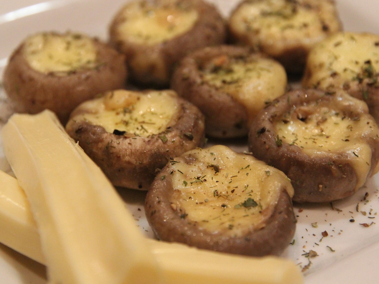 Mushrooms with Suluguni Cheese