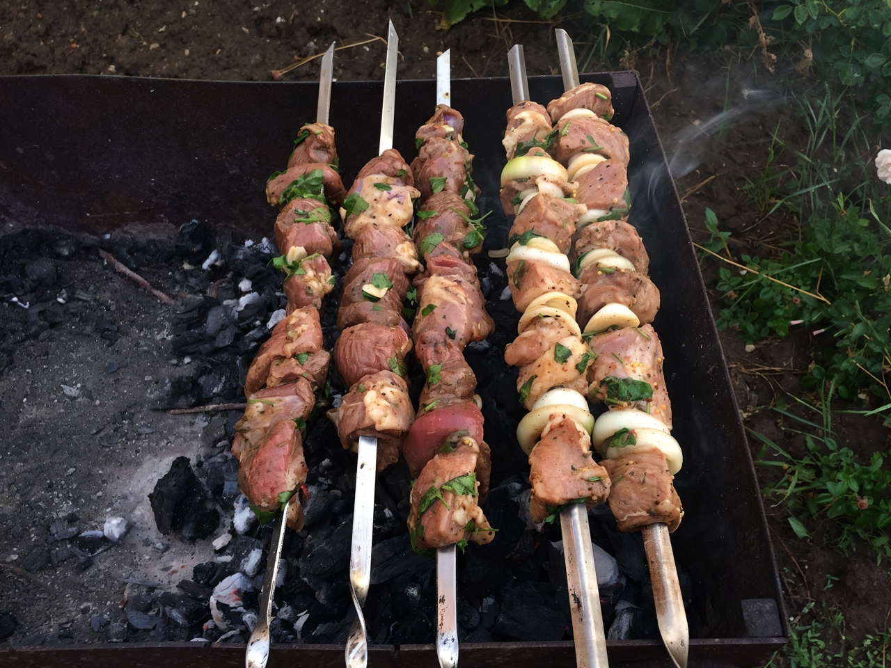 Lamb Shashlik with Kiwi and Narsharab