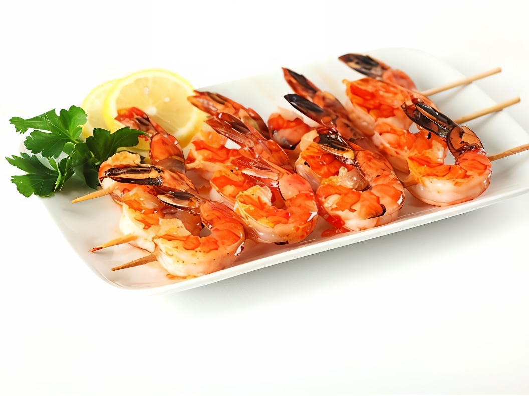 Shrimp Skewers with Lemons and Bay Leaves