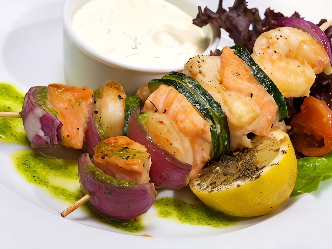 Seafood Skewers in Tequila and Lime Marinade