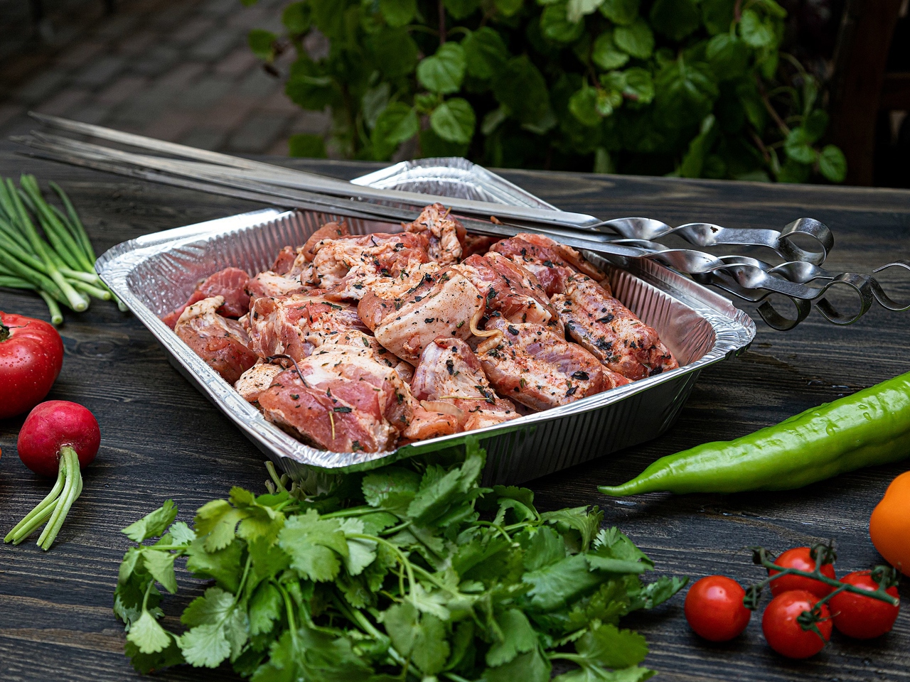 Lamb Shashlik with Vegetables