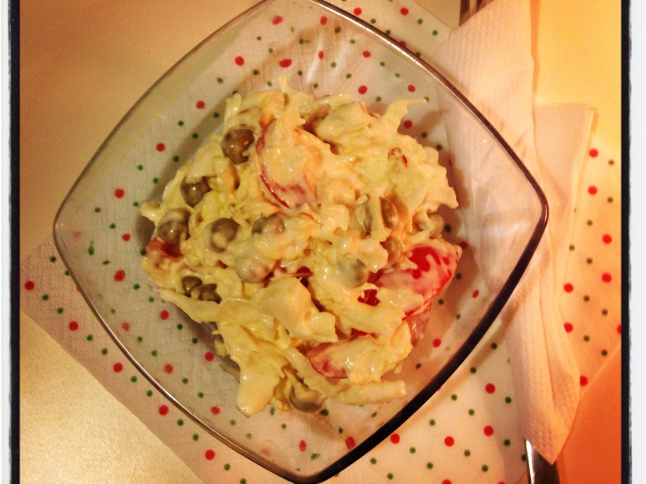 Chef's Salad with Vegetables, Cheese, and Green Peas