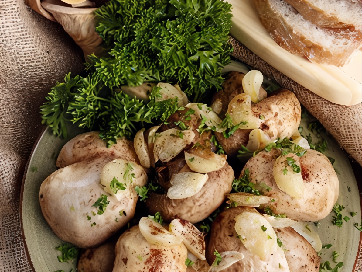 Grilled Mushroom Caps with Garlic and Herbs