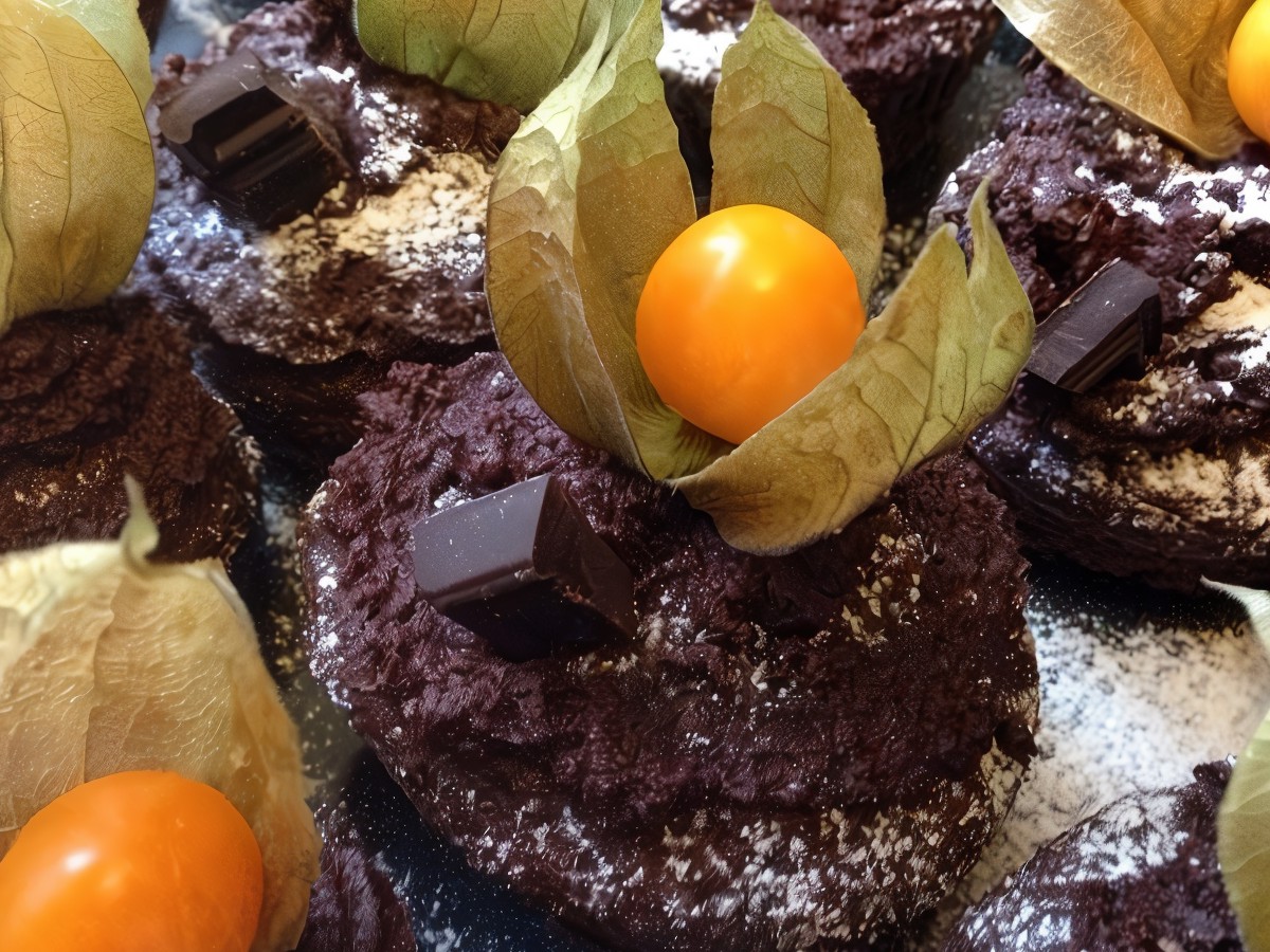 Chocolate Cupcakes with Physalis