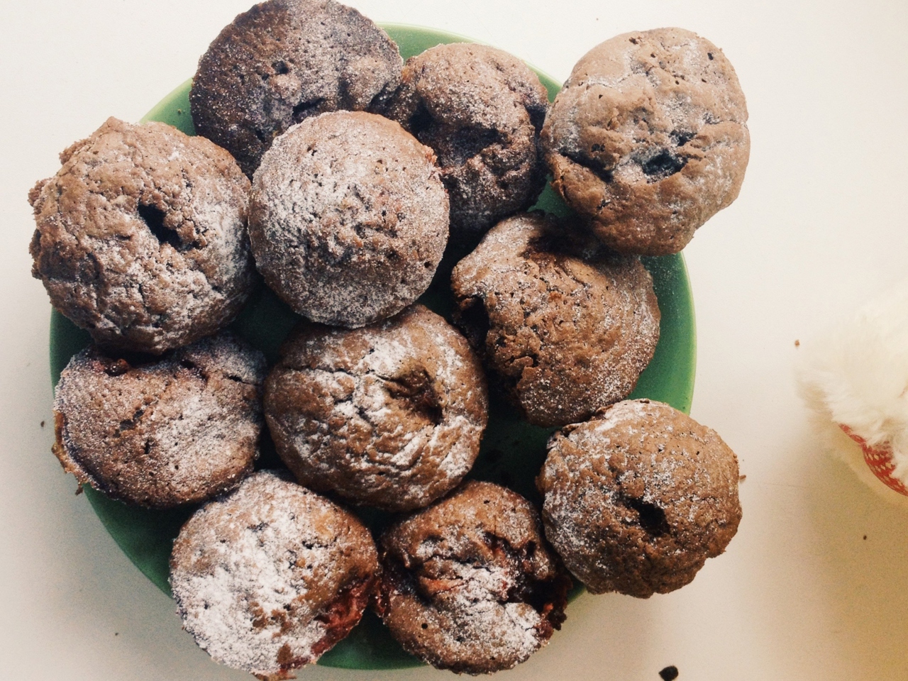 Chocolate Muffins with Strawberries