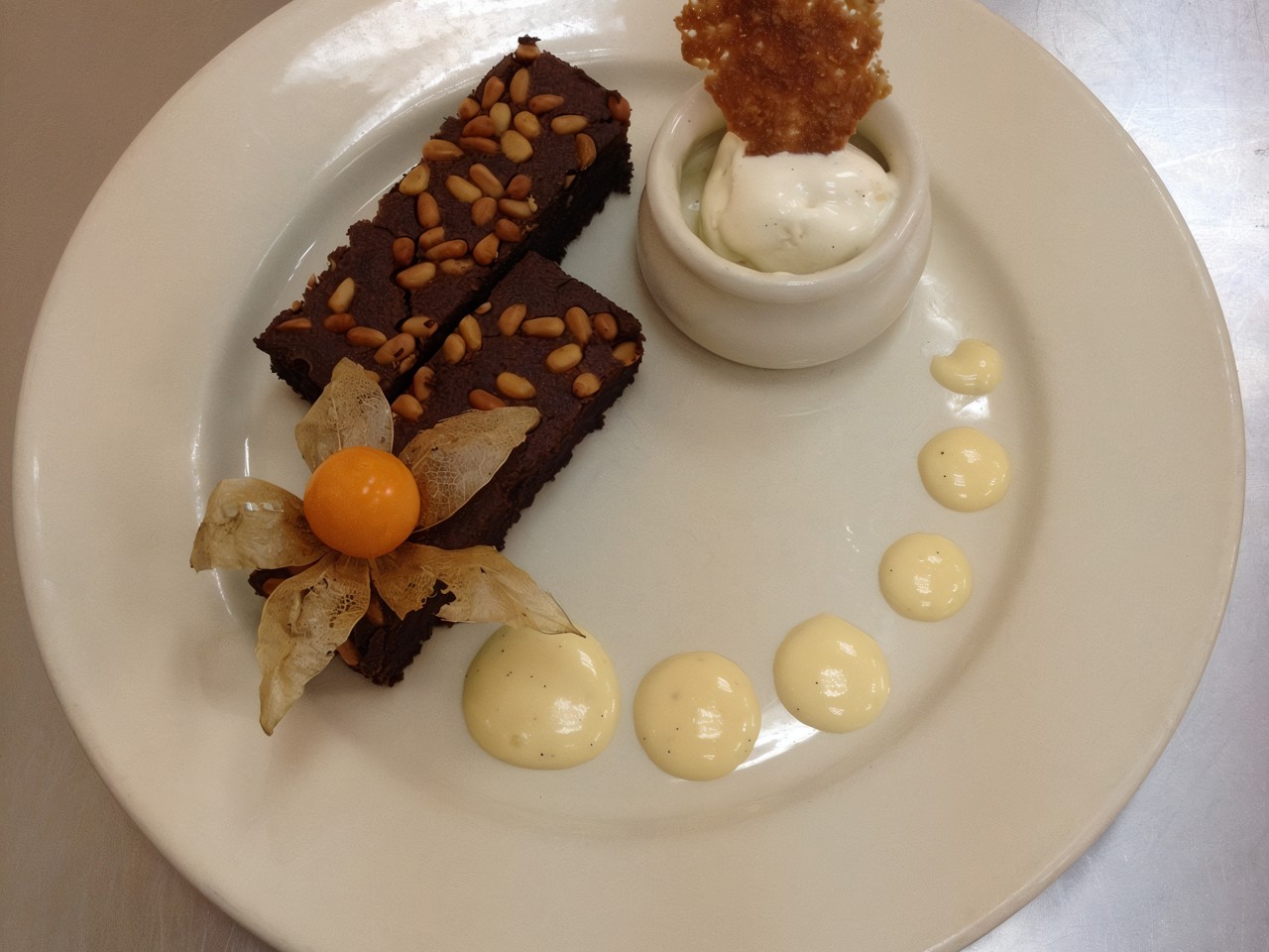Chocolate Chokecherry Pie with Vanilla Ice Cream