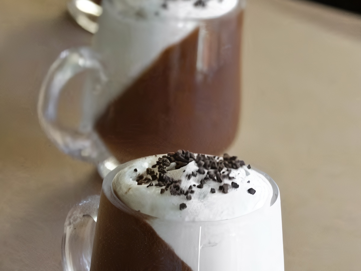 Chocolate Mousse with Whipped Cream and Coffee