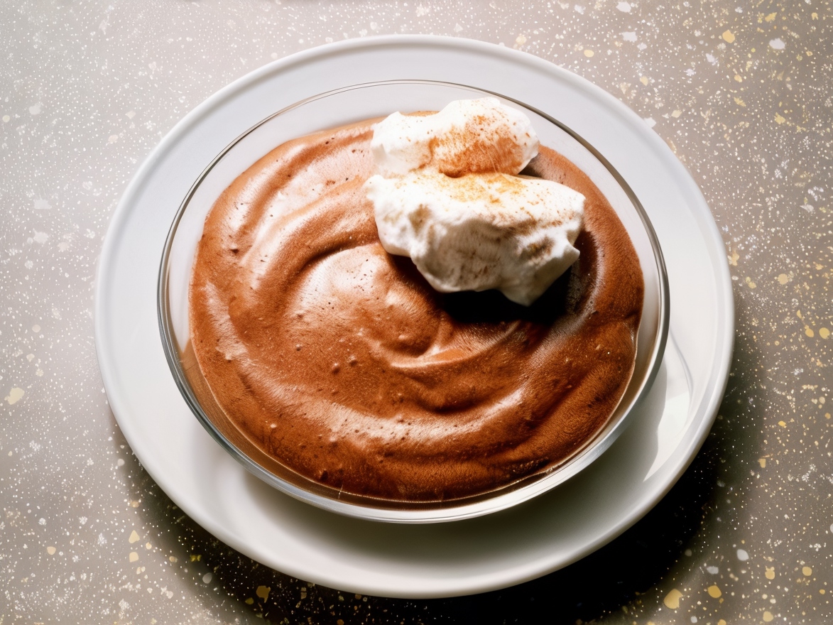 Chocolate Pudding with Whipped Coffee Cream