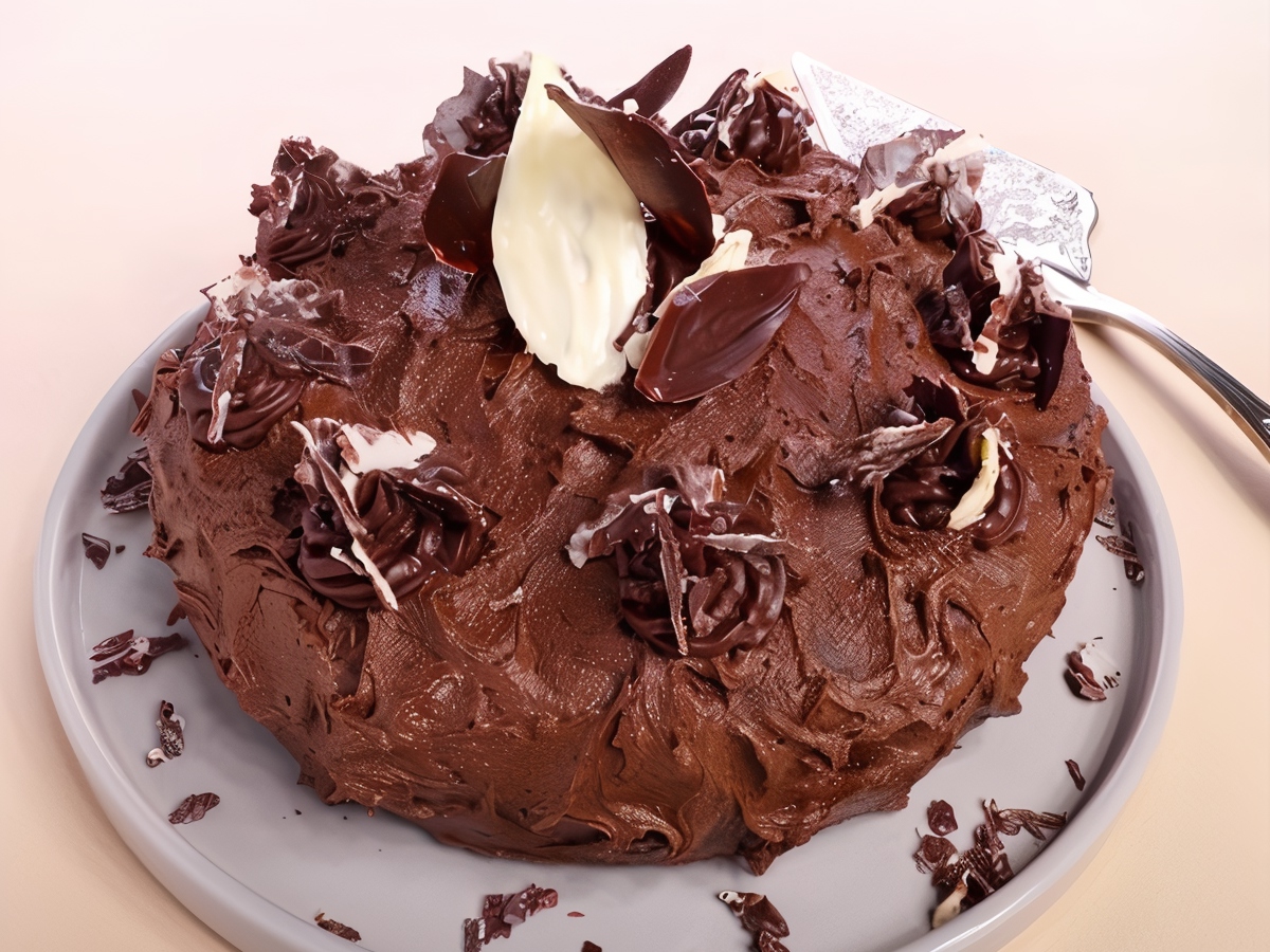 Chocolate Cake with Raspberries and Truffles