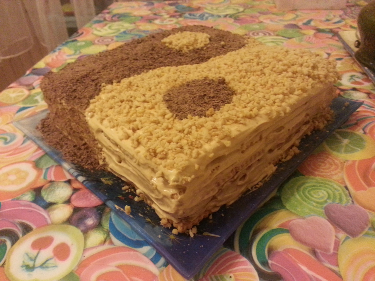 Chocolate-Nut Cake with Cookies 'Dualism'
