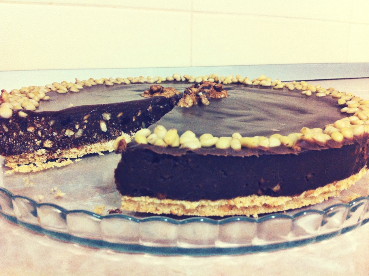 Chocolate Nut Cookie Cake