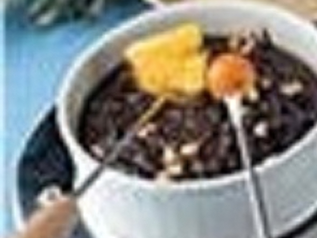 Chocolate Fondue with Dried Fruits