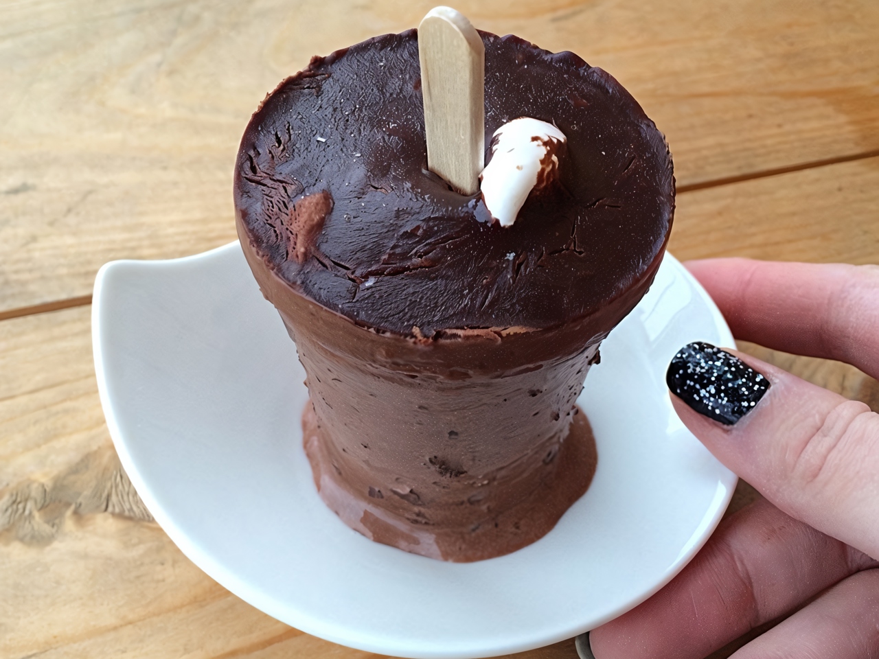 Chocolate Ice Cream with Marshmallows and Chocolate Crumbs
