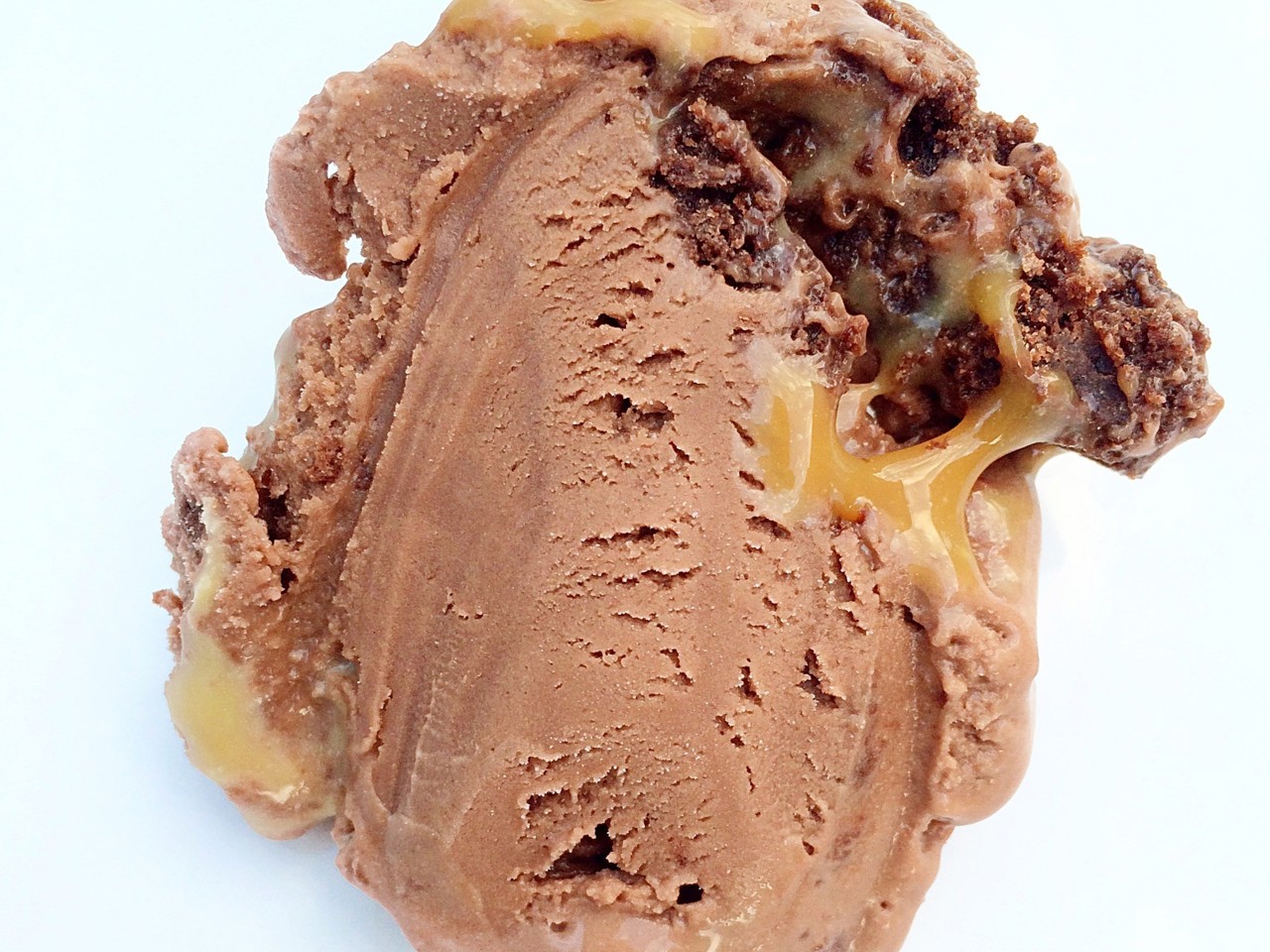 Chocolate Ice Cream with Brownies and Caramel Layer