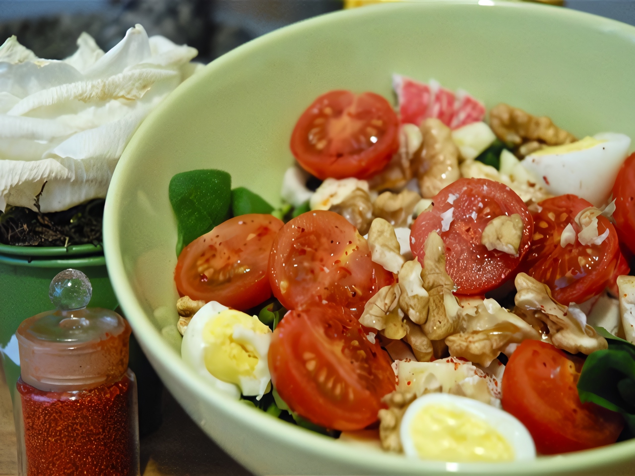 Spinach Salad with Walnuts