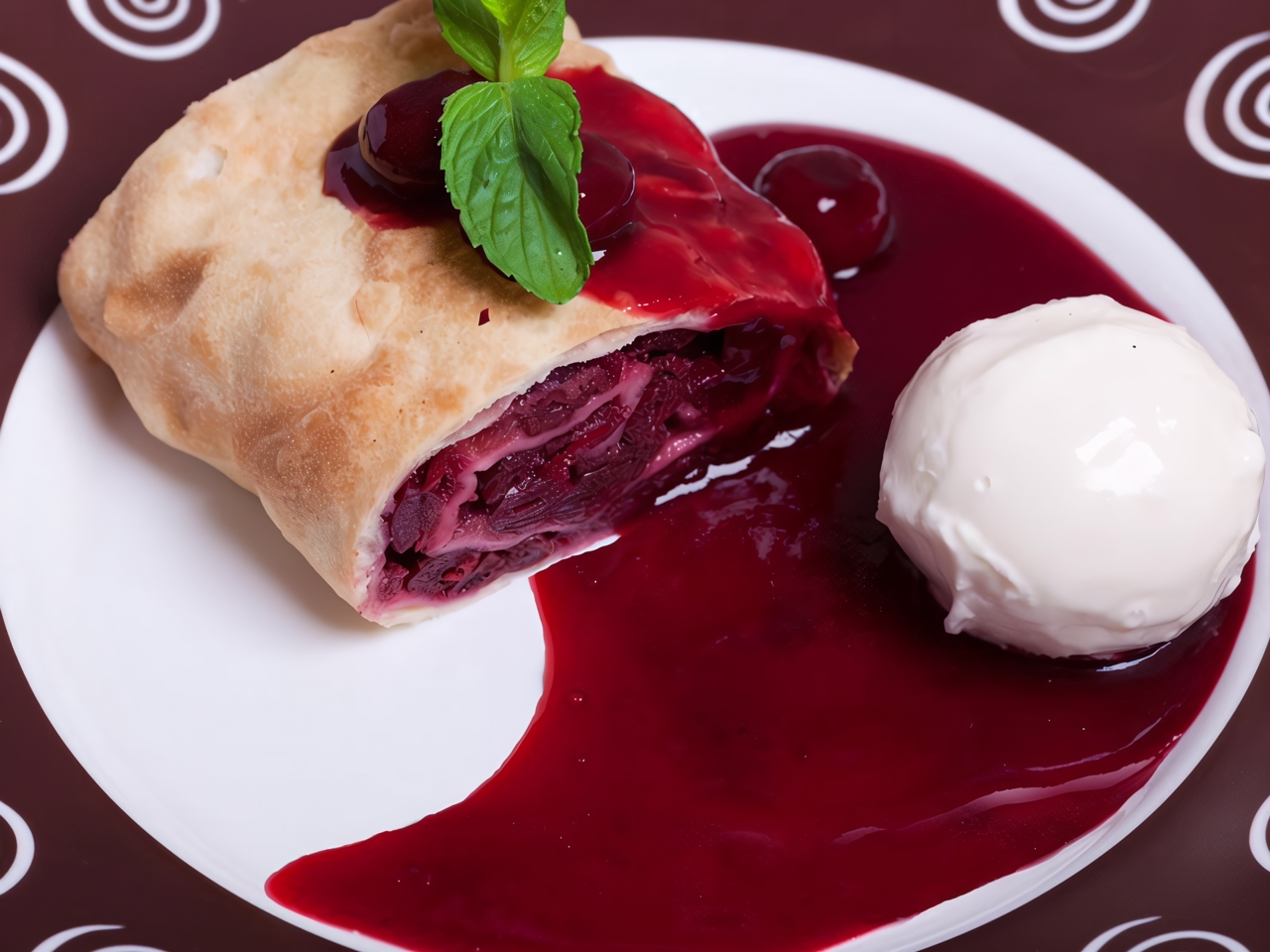 Cherry and Almond Strudel