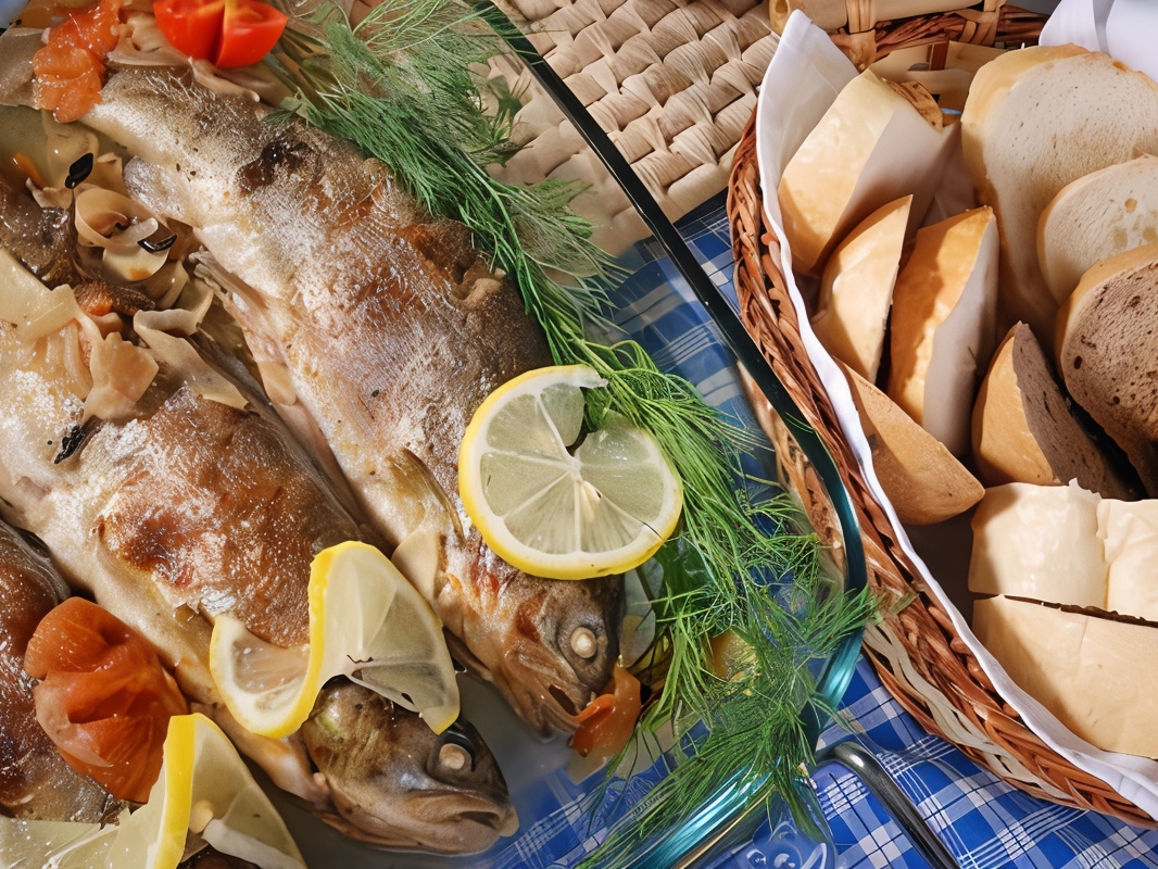 Sea Bass Stuffed with Chestnuts and Mushrooms