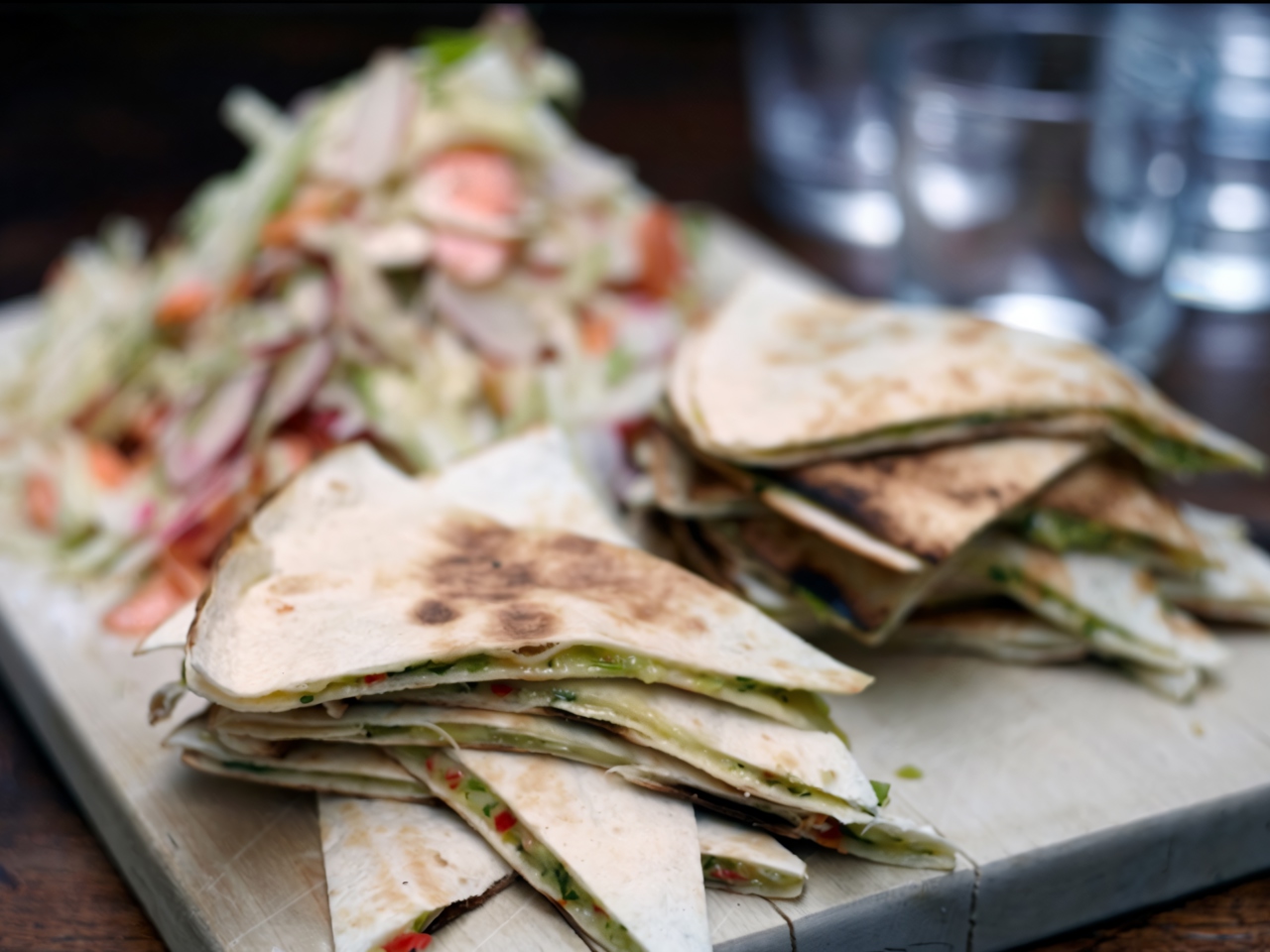 Cheese Quesadilla with Zucchini and Cheddar