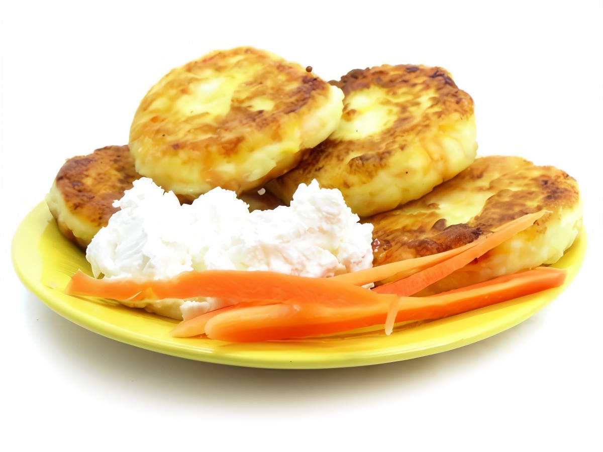 Cheese Pancakes with Carrot and Dried Apricot