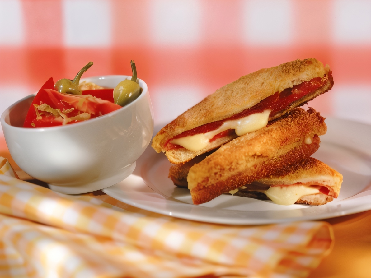 Pepper and Mozzarella Sandwich