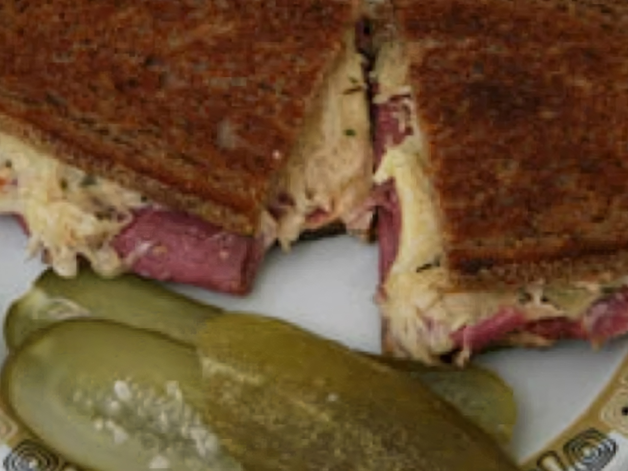 Sandwich with Salted Meat and Sauerkraut