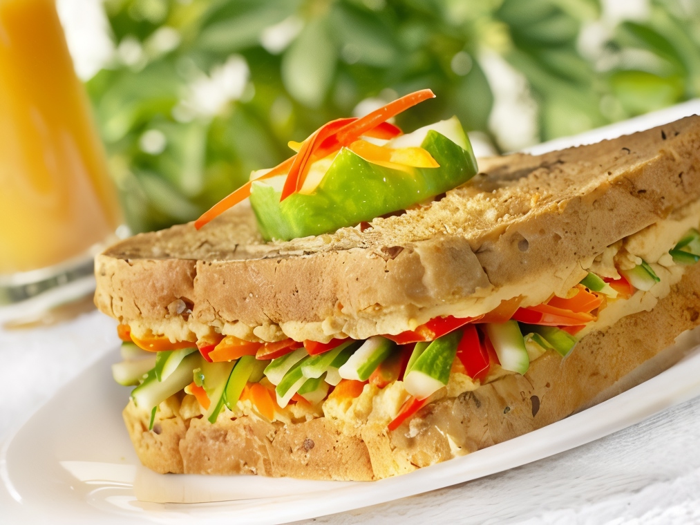 Sandwich with Fresh Vegetables and Cheese