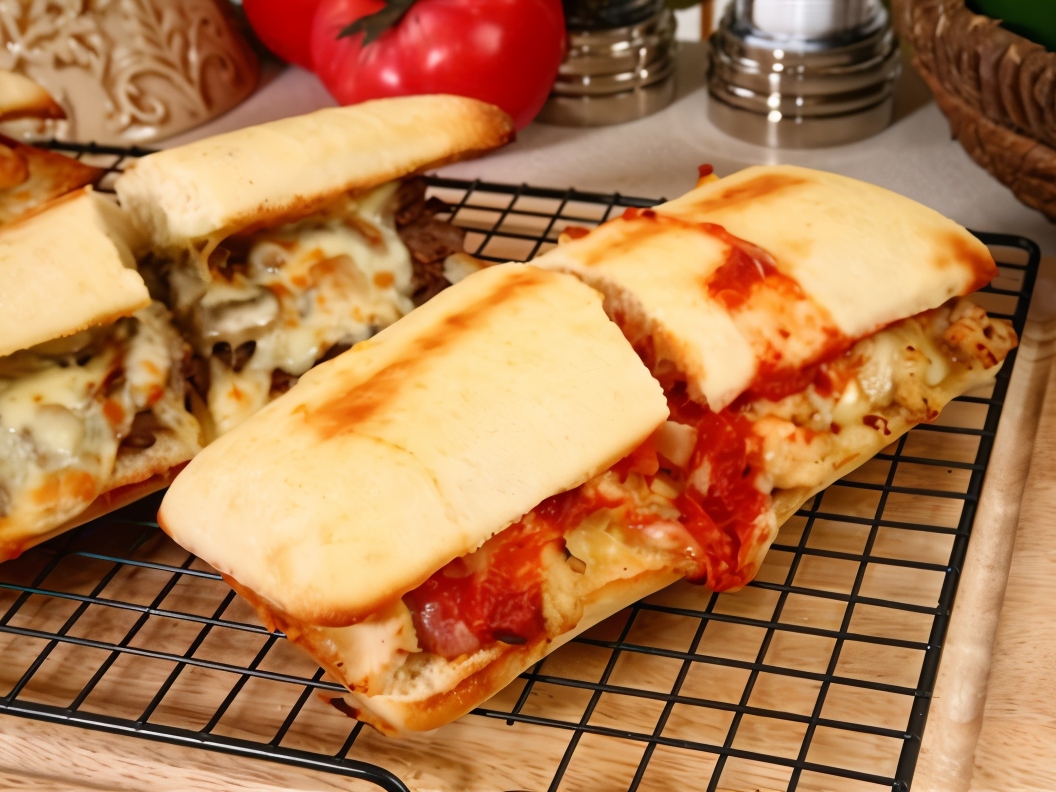 Grilled Sandwiches with Beef, Ham, and Cheese
