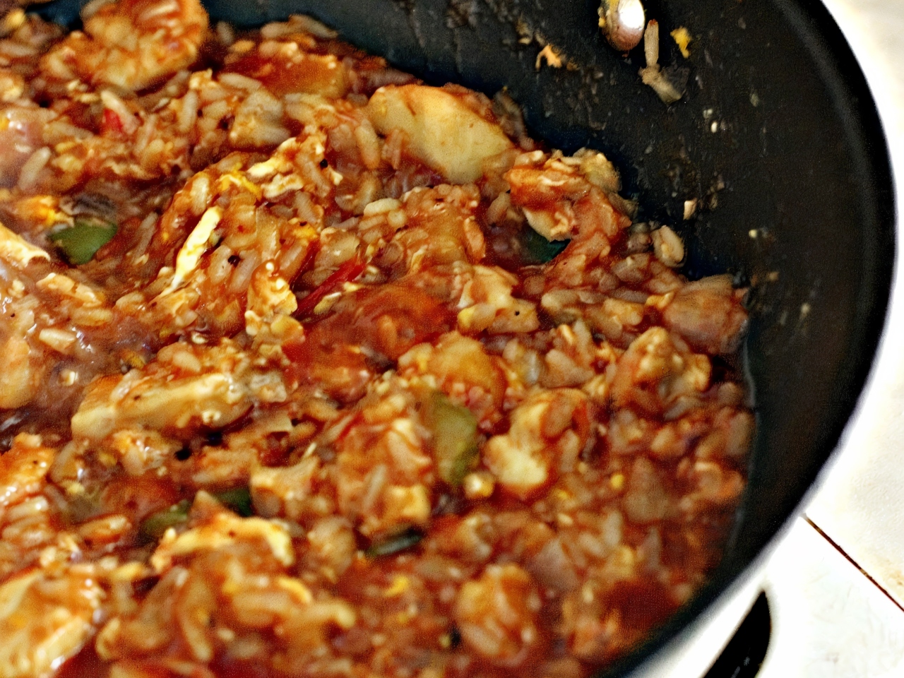 Sweet Rice with Vegetables, Egg, and Pineapple