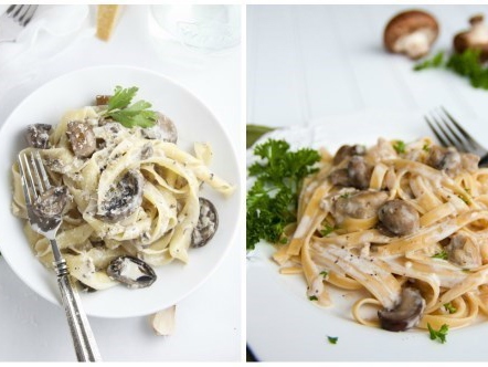 Creamy Pasta with Canned Mushrooms