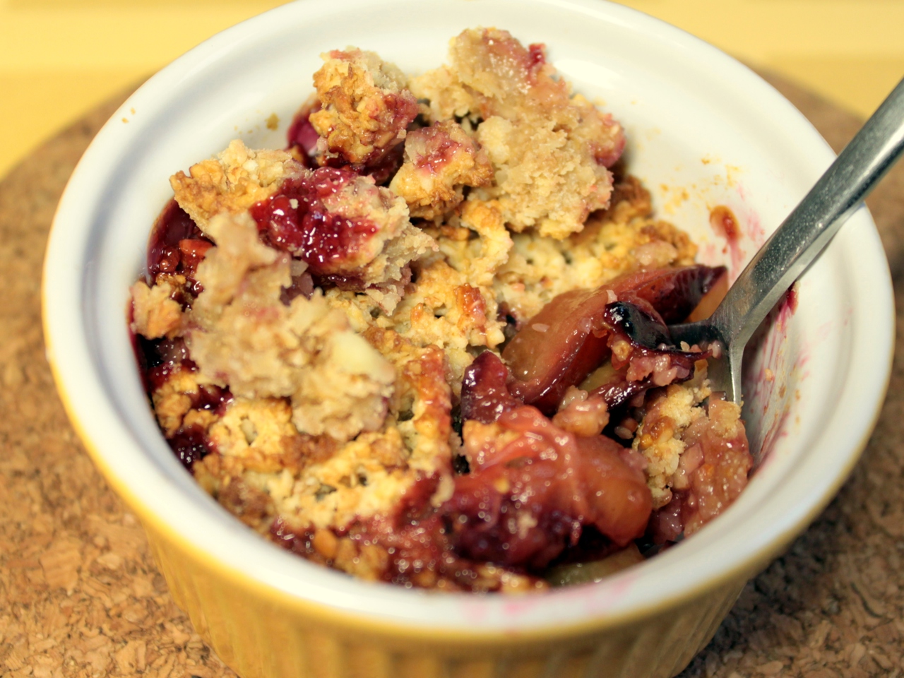 Plum Crumble with Jam