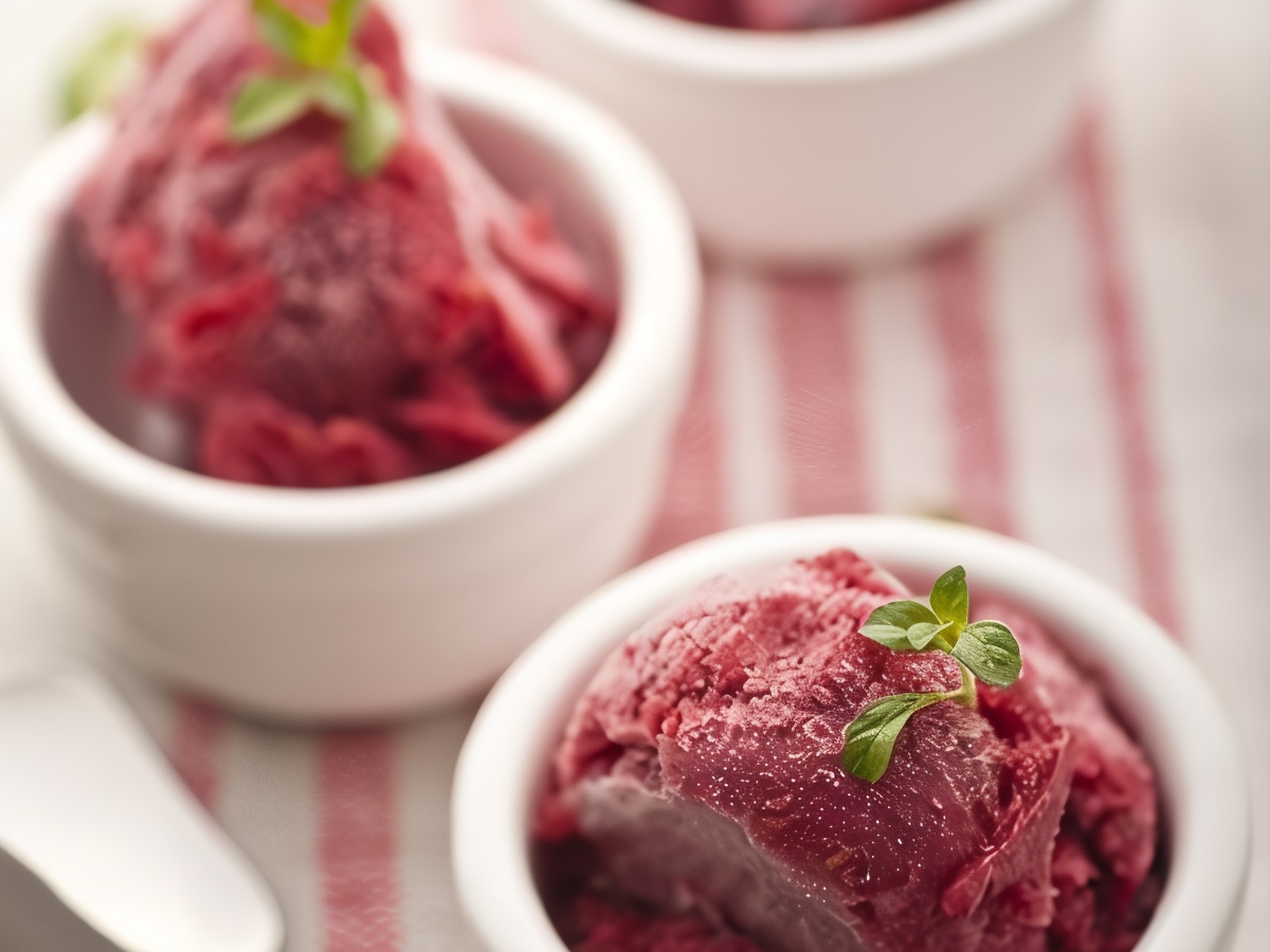 Plum and Berry Sherbet with White Wine