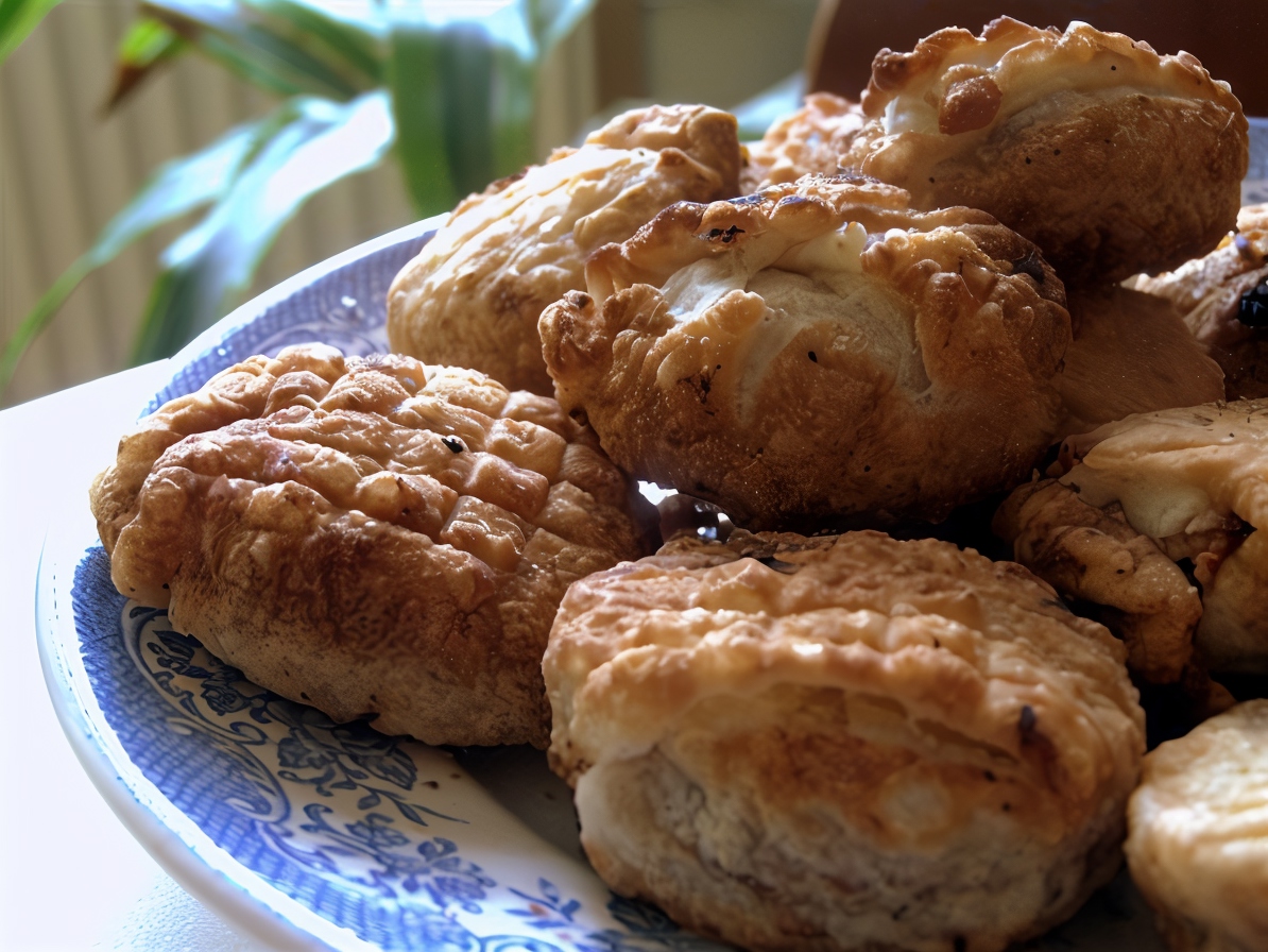 Слоеные пирожки с орехами и фасолью