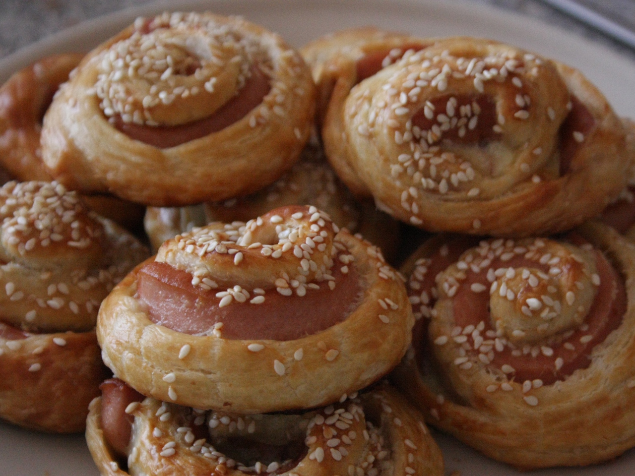 Puff Pastry Rolls with Sausages