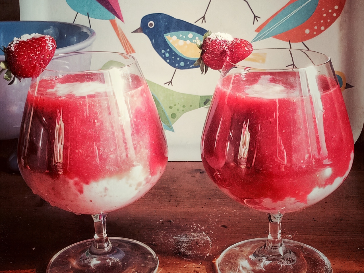 Layered Strawberry Cocktail