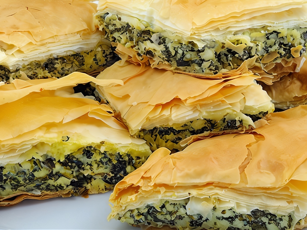 Layered Pie with Spinach and Asparagus