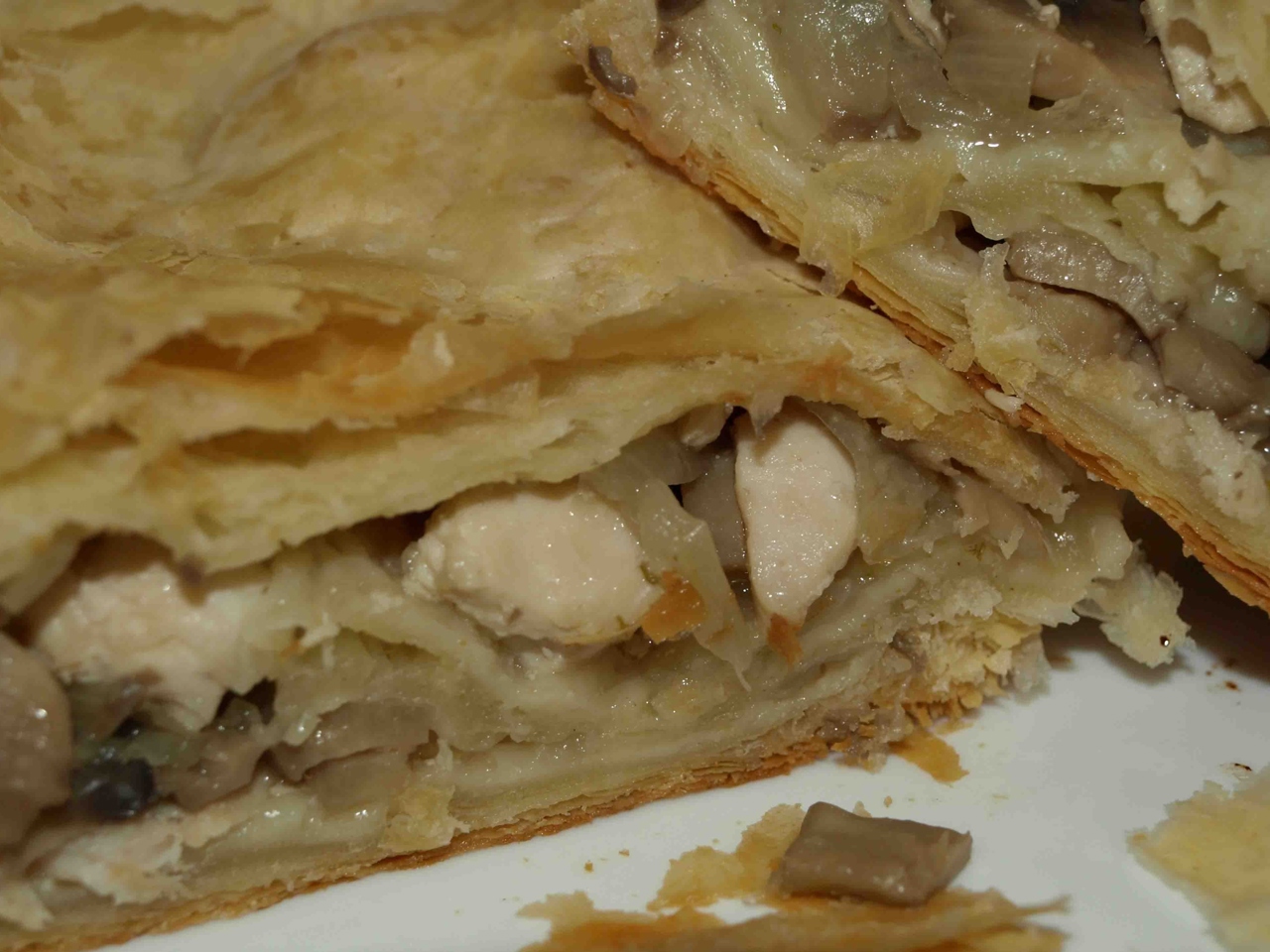 Puff Pastry Roll with Chicken and Mushrooms