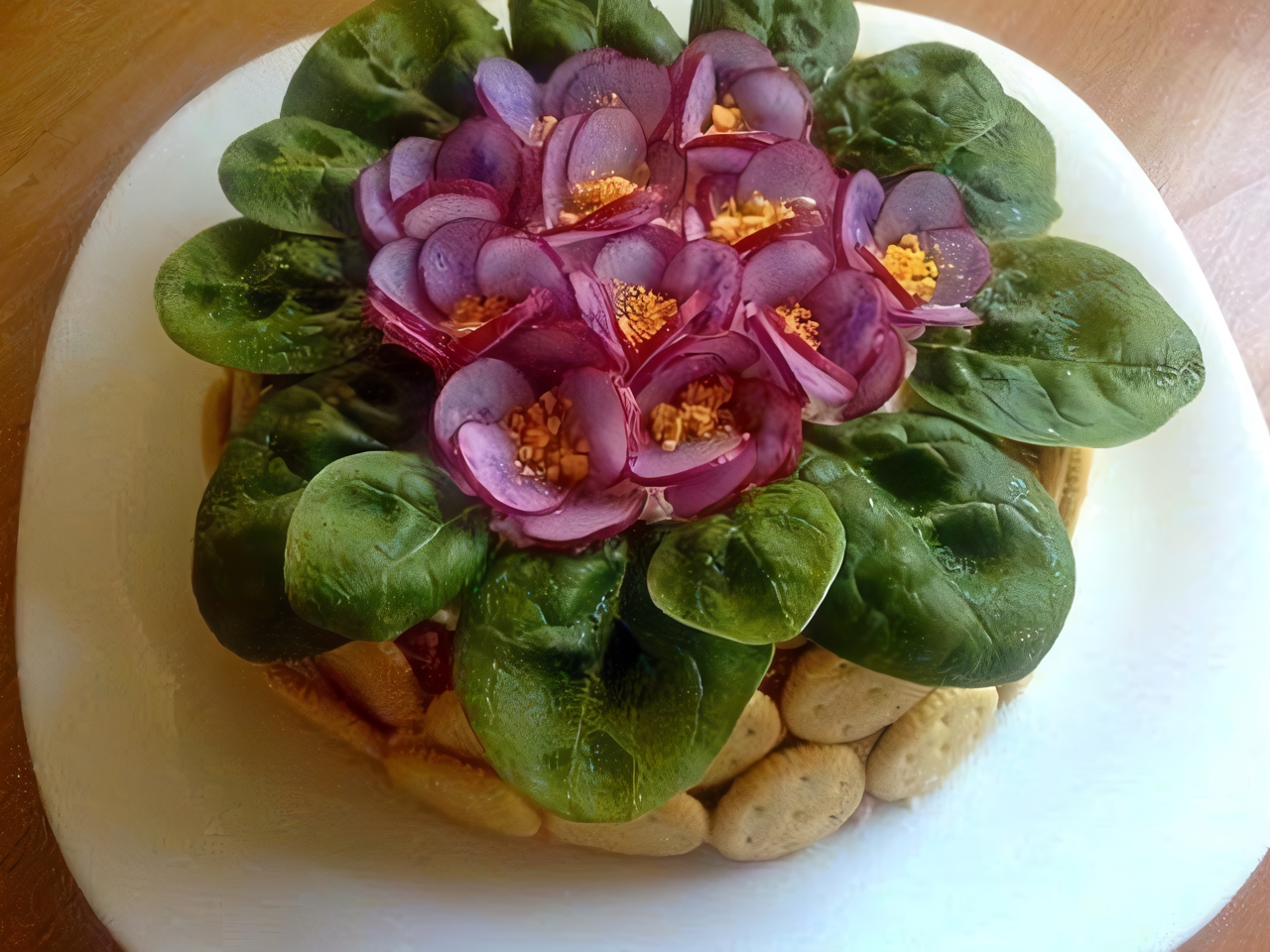 Layered Salad with Smoked Ham, Cucumbers, and Prunes