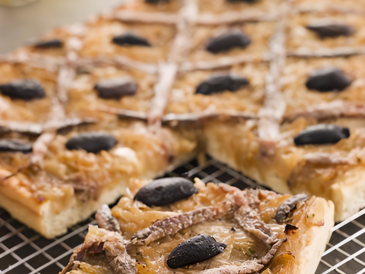 Layered Pie with Anchovies and Olives