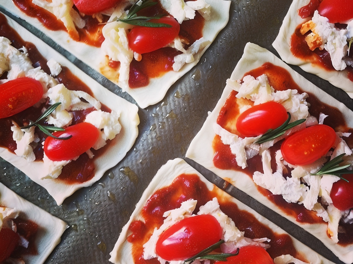 Puff Pastry with Goat Cheese, Cherry Tomatoes, and Rosemary