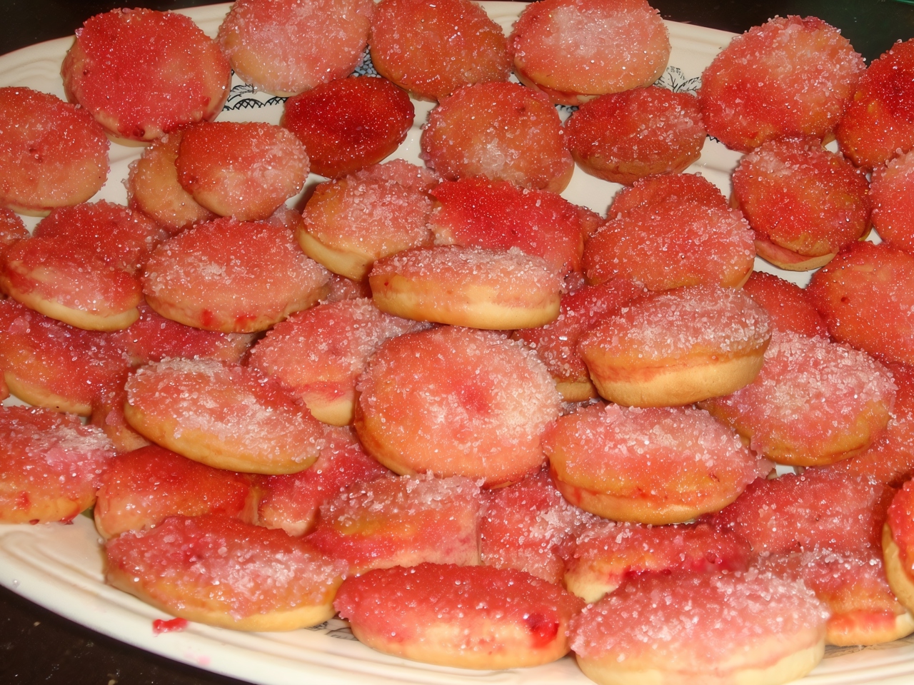 Sour Cream Cookies with Cranberry Glaze