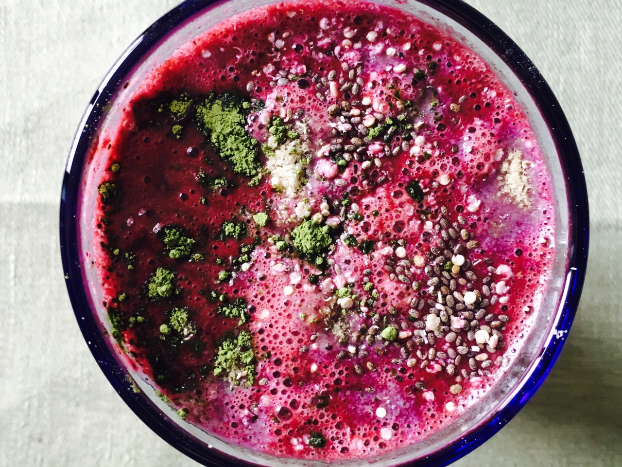 Blueberry Banana Smoothie with Matcha Tea