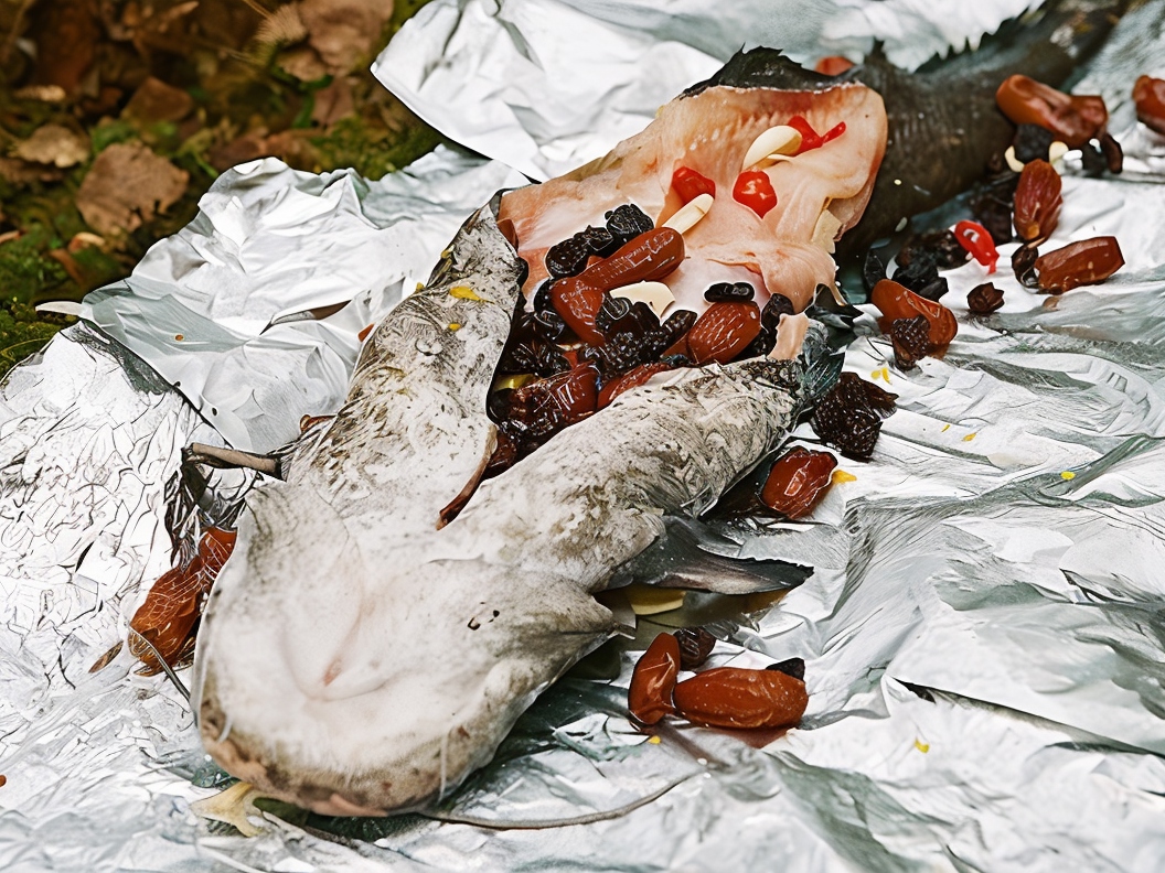 Catfish with Dates and Raisins on the Grill