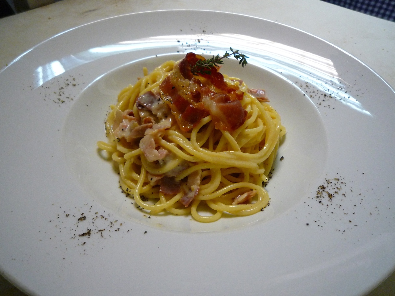 Spaghetti Carbonara with Guanciale
