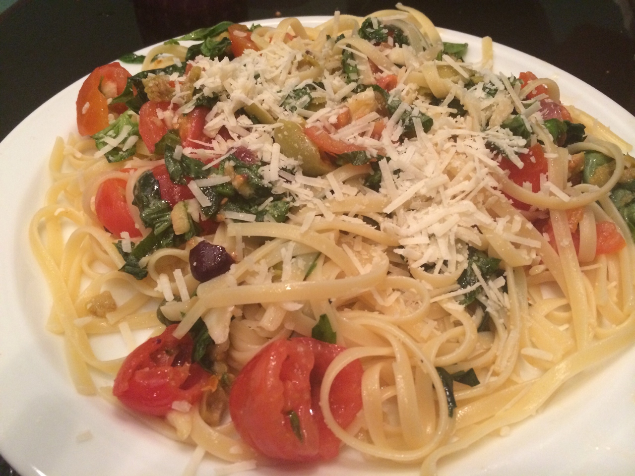 Spaghetti Crudo with Crushed Olives