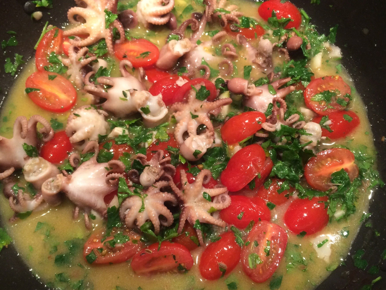 Spaghetti with Mini Octopuses