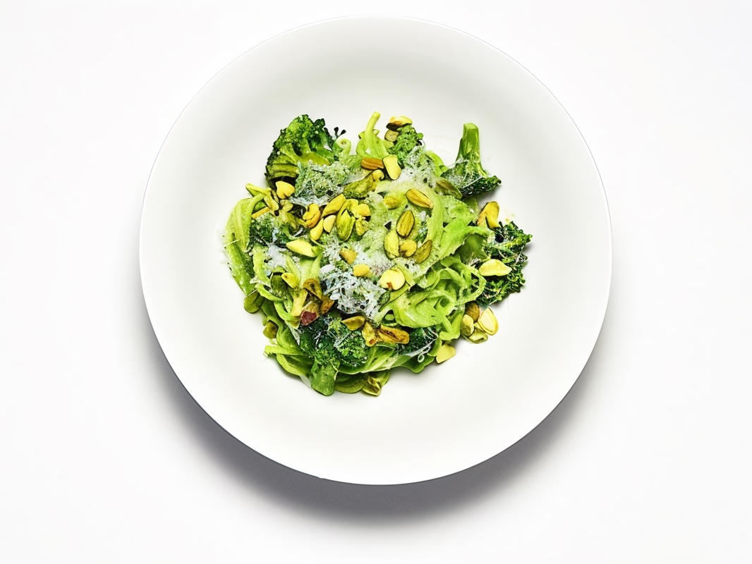 Spaghetti with Pistachio and Broccoli Pesto